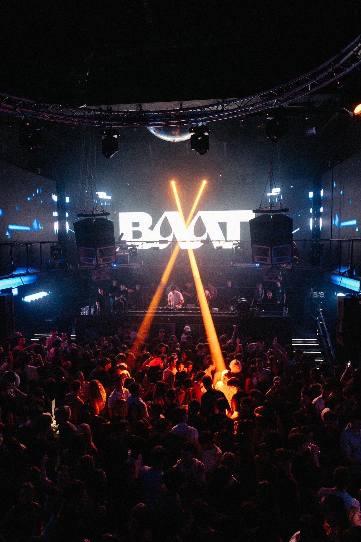 BAAT stage with crowd and orange lights